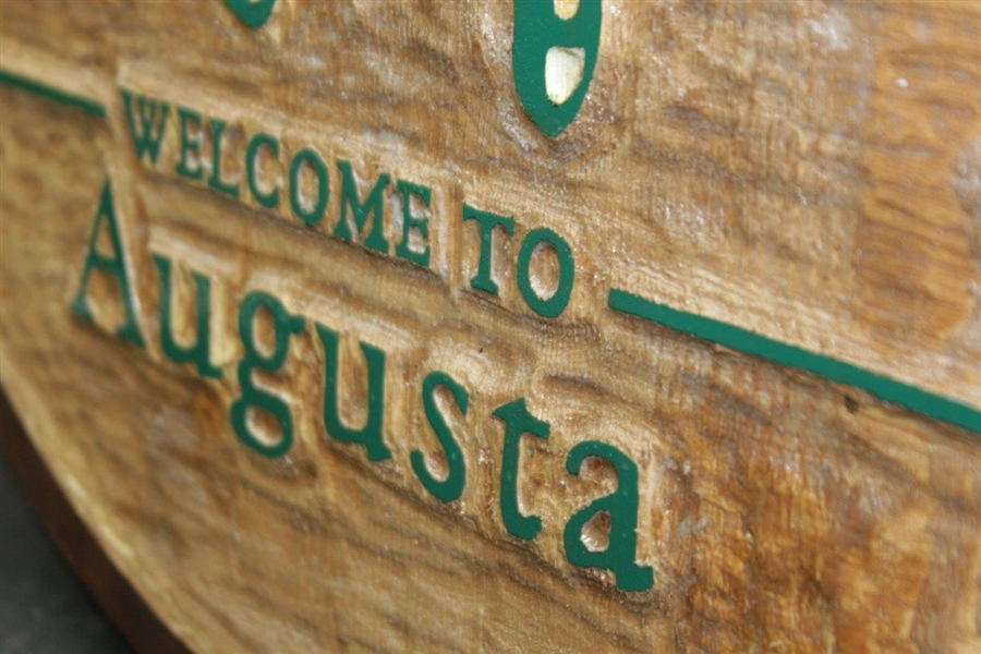 Masters Tournament 'Welcome to Augusta' Wood Carved Media Promo Sign