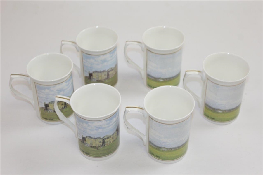 The St. Andrews Millennium Collection Set of Six (6) Bone China Clubhouse Cups by Artist Bill Waugh