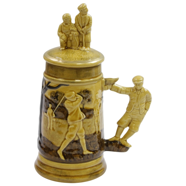 Classic Golf Themed Beer Stein with Decorative Putter Lid - Made in England
