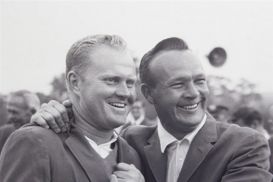 Arnold Palmer & Jack Nicklaus Black & White Mounted '1965 Masters Ceremony' 16x20 Photo