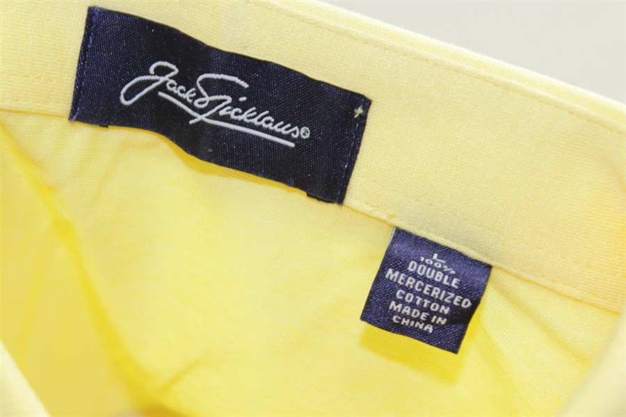 Jack Nicklaus Signed Yellow Golden Bear Logo Large Polo Golf Shirt JSA ALOA