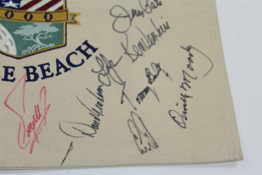 Palmer, Nicklaus, Nelson, & others US Open Champs Signed 2000 Pebble Canvas Flag JSA ALOA