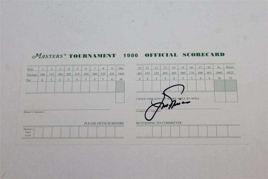 Jack Nicklaus Signed 1986 Masters Tournament Official Scorecard JSA ALOA