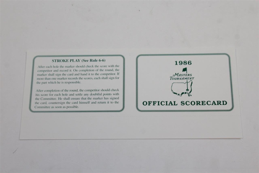 Jack Nicklaus Signed 1986 Masters Tournament Official Scorecard JSA ALOA