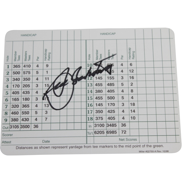 Seve Ballesteros Signed Augusta National Golf Club Scorecard JSA ALOA