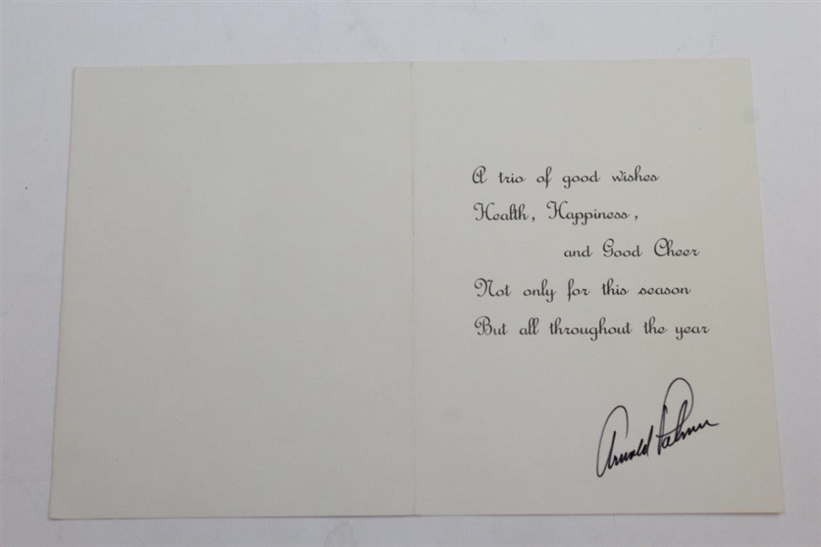 Arnold Palmer Signed 'Season's Wishes For You' Christmas Card JSA ALOA