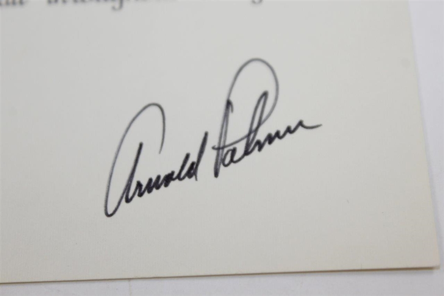 Arnold Palmer Signed 'Season's Wishes For You' Christmas Card JSA ALOA