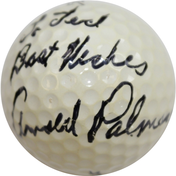 Arnold Palmer Signed Purported Tournament Used & Hit Golf Ball - 'To Ted' with LOA JSA ALOA