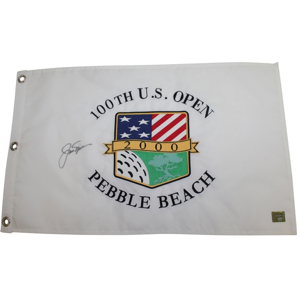 Jack Nicklaus Signed 2000 US Open at Pebble Beach Embroidered Flag Golden Bear Sticker