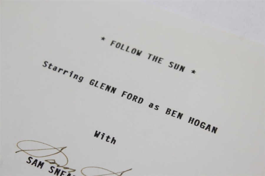 Ben Hogan & Sam Snead Signed 'Follow the Sun' Page with Seldom Seen Invitation JSA ALOA