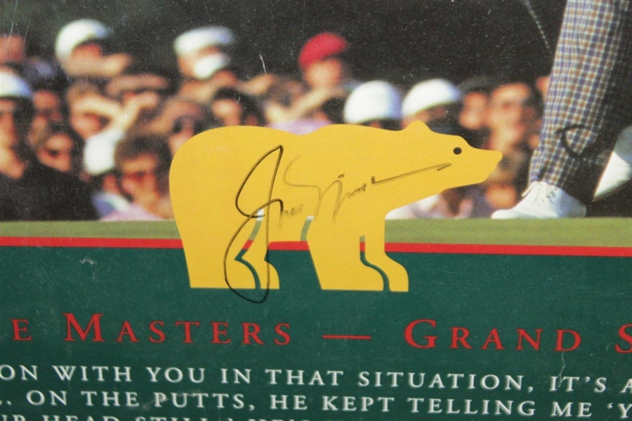 Jack Nicklaus Signed 'The Masters - Grand Slam' Matted Poster JSA ALOA