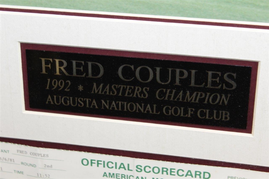 Fred Couples Signed 1981 Inverrary Scorecard with 16x20 Masters Photo - Matted JSA ALOA