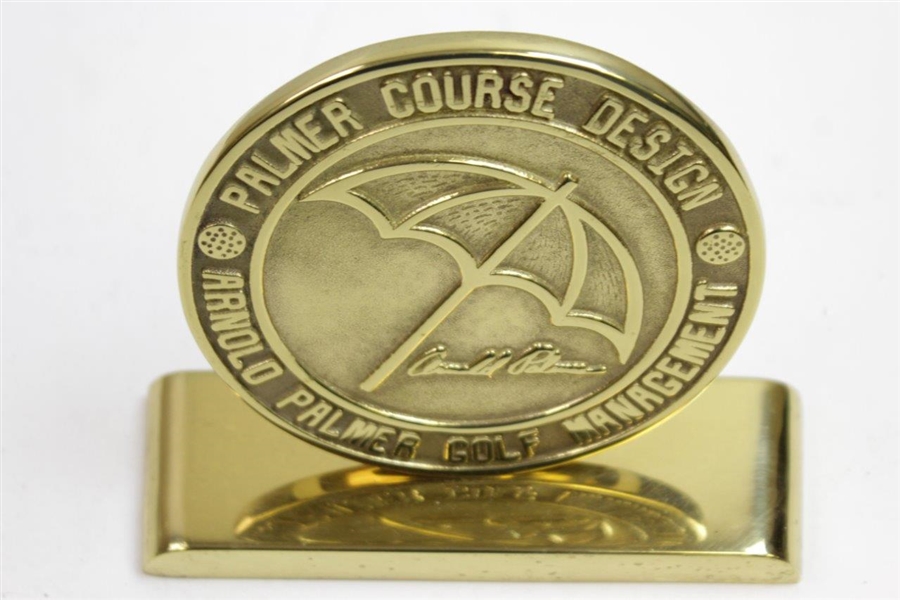 Arnold Palmer Golf Management 'Palmer Course Design' Brass Sign
