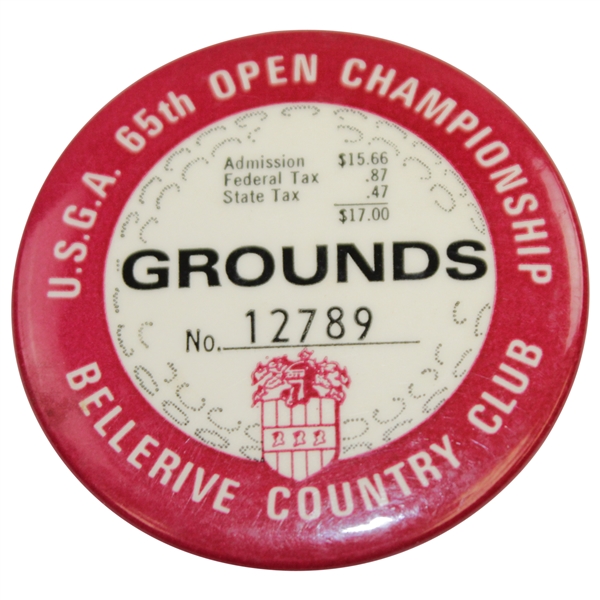 1965 US Open at Bellerive Coutnry Club Grounds Badge #12789