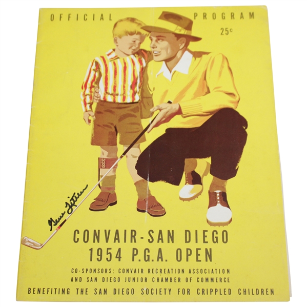 Gene Littler Signed 1954 Convair-San Diego Open Tournament Program JSA ALOA
