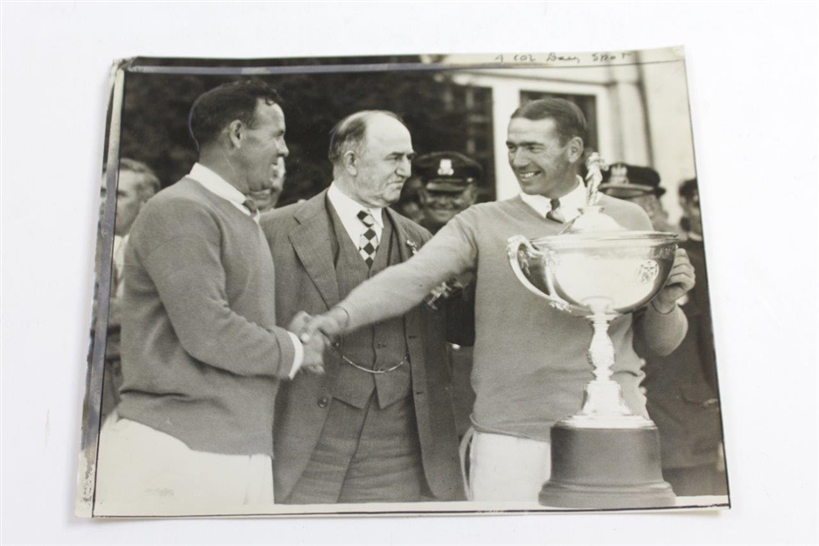 Two 1920's Wire Photo's - Course Record at Brae Burn & Espinosa Trophy Shot
