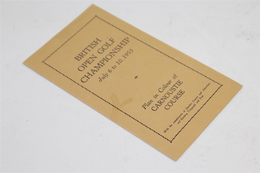 1953 British Open Golf Championship Plan in Colour of Carnoustie Course Pamphlet