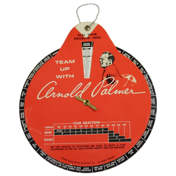 1966 'Team Up With Arnold Palmer' Golf Training Wheel Decision Maker Dial