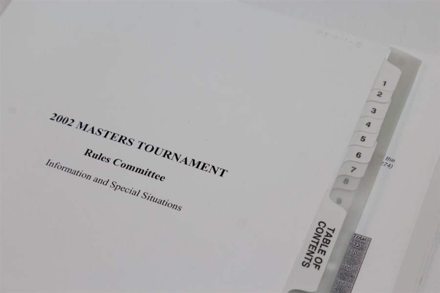 2002 Masters Tournament Rules Committee Binder