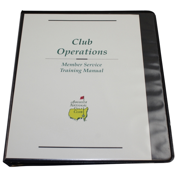 Augusta National Golf Club 'Club Operations' Member Service Training Manual Binder