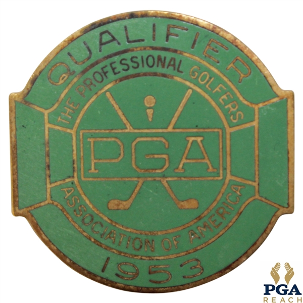 1953 PGA Championship at Birmingham CC Contestant Badge - Walter Burkemo Winner