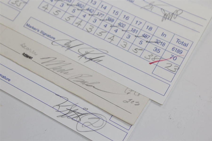 Charles Coody, Bob Goalby, & Tommy Aaron Signed Game Used Scorecards JSA ALOA