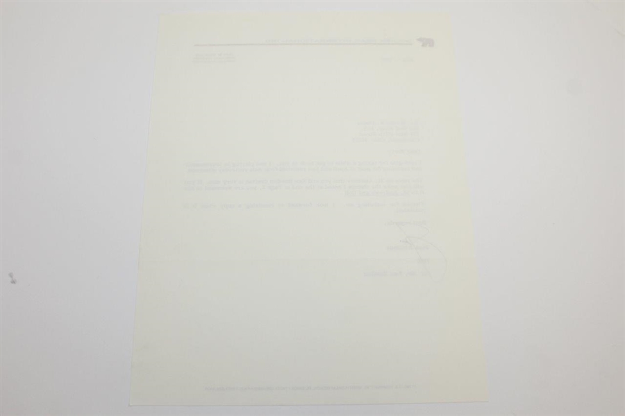 Jack Nicklaus Signed Letter on Letterhead to Mort Olman - May 4, 1993 JSA ALOA
