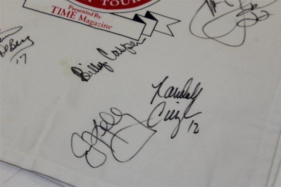 Arnold Palmer Signed with other Stars Senior Cadillac Classic Lee Trevino Caddie Bib - Wayne Beck Collection JSA ALOA