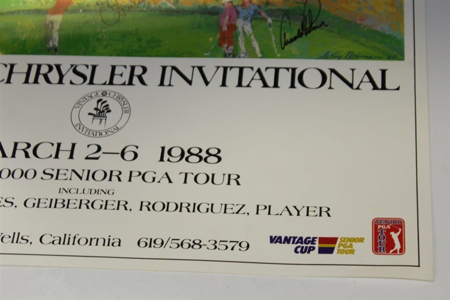 Arnold Palmer, ChiChi, Casper, & Player Signed 1988 Chrysler Inv Poster - Wayne Beck Collection JSA ALOA