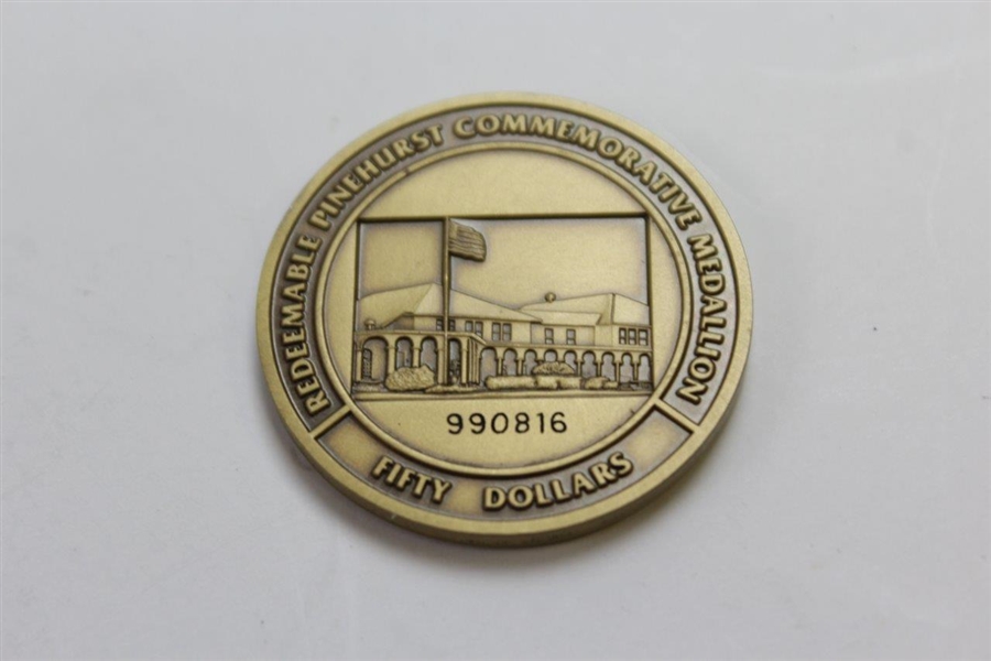1999 US Open at Pinehurst No. 2 Fifty Dollar Redeemable Commemorative Medallion #990816