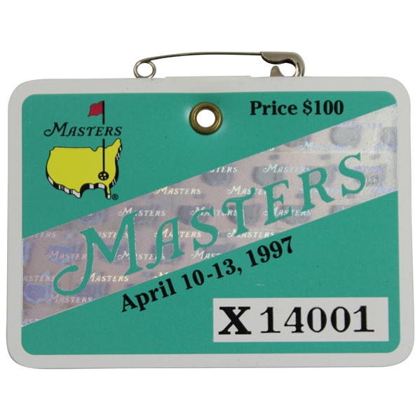 1997 Masters Tournament SERIES Badge #X14001 - Tiger Woods First Green Jacket