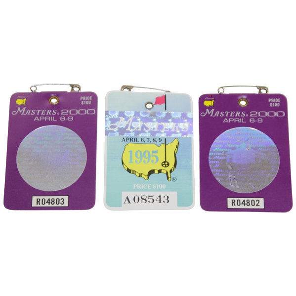 1995 & Two 2000 Masters Tournament SERIES Badges - #R04803, #R04802, & #A08543