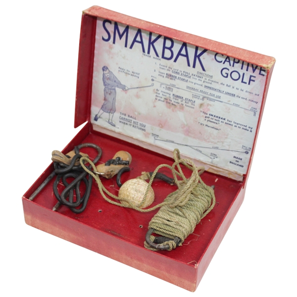 Vintage SMAKBAK Complete Captive Golf Practice Aid in Original Box - Seldom Seen