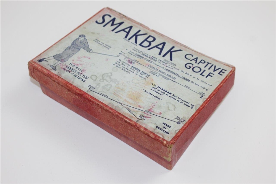Vintage SMAKBAK Complete Captive Golf Practice Aid in Original Box - Seldom Seen