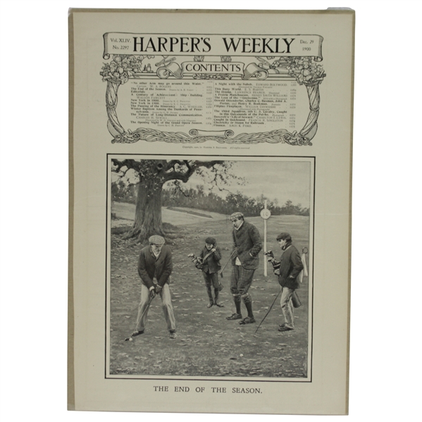 1900 Harper's Weekly Cover 'The End of the Season' - December 29th
