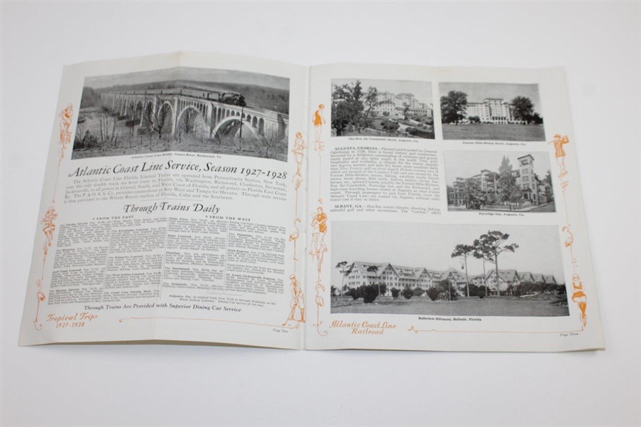 1927-1928 Atlantic Coast Line Railroad Brochure for Florida & Cuba - Extensive Golf Course List