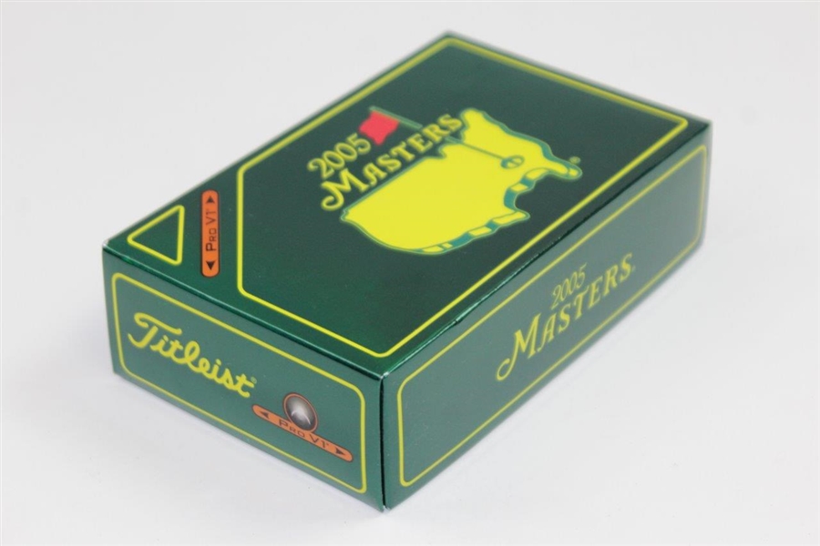 2005 Masters Tournament Titleist ProV1 Logo Golf Balls in Original Unsealed Packaging