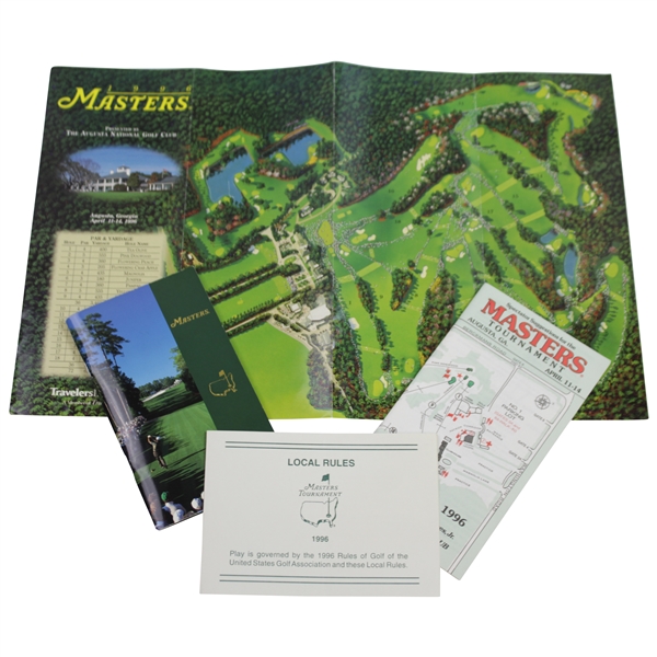 1996 Masters Spectator Guide, Yardage Book, Local Rules Card, & Course Map