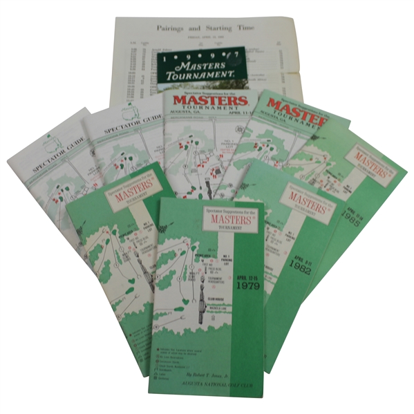 Eight Masters Spec Guides 1979-1980, 1982, 1985, 1991, 1996-1998 Plus Pair Sheet & 1997 Pamphlet