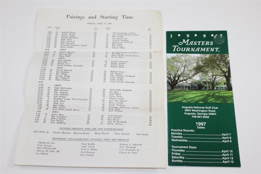 Eight Masters Spec Guides 1979-1980, 1982, 1985, 1991, 1996-1998 Plus Pair Sheet & 1997 Pamphlet