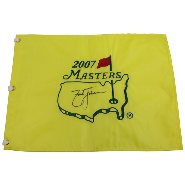 Zach Johnson Signed 2007 Masters Embroidered Flag JSA ALOA