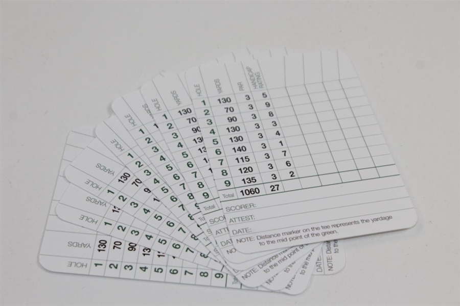 Fifteen (15) Augusta National Golf Club Scorecards & Eight (8) Par 3 Scorecards