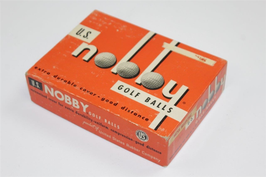 Dozen Unopened U.S. Nobby Golf Balls in Original Box with Price Card