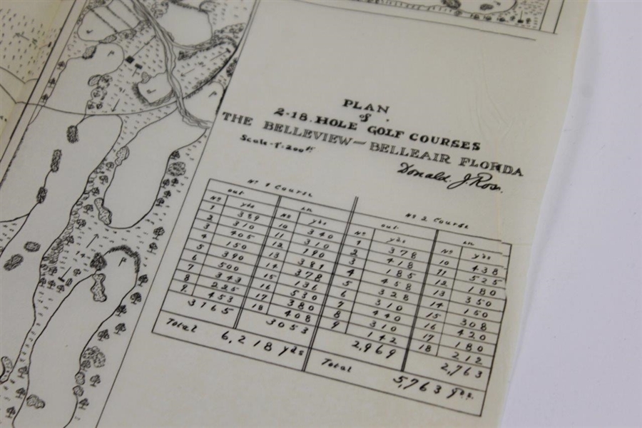 The Belleview Advertising Booklet with Fold Out Donald Ross 2-18 Hole Golf Course Plans