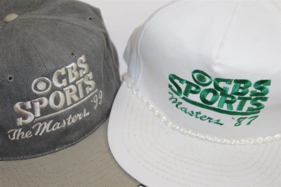 Eight (8) Various Masters CBS Sports Logo Hats - 1990  Signed by Tom Weiskopf JSA ALOA