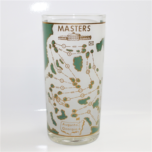 Set of Six (6) Classic Masters Course Map & Clubhouse Logo Frost Wrapped Glasses
