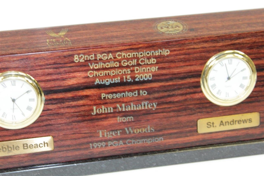 1999 Champion Tiger Woods 2000 PGA at Valhalla Gifted Time Zones Four Image Clock