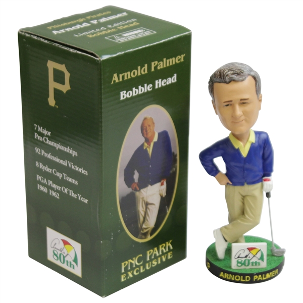 Ltd Ed Arnold Palmer Pittsburgh PNC Park Exclusive Bobble Head in Original Box