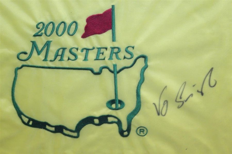 Vijay Singh Signed 2000 Masters Embroidered Flag - Framed JSA ALOA
