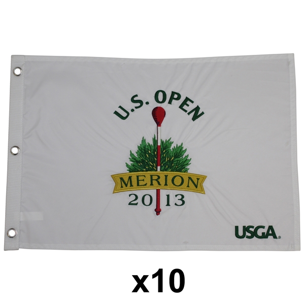 Ten 2013 US Open at Merion Golf Club White Embroidered Flags (10)
